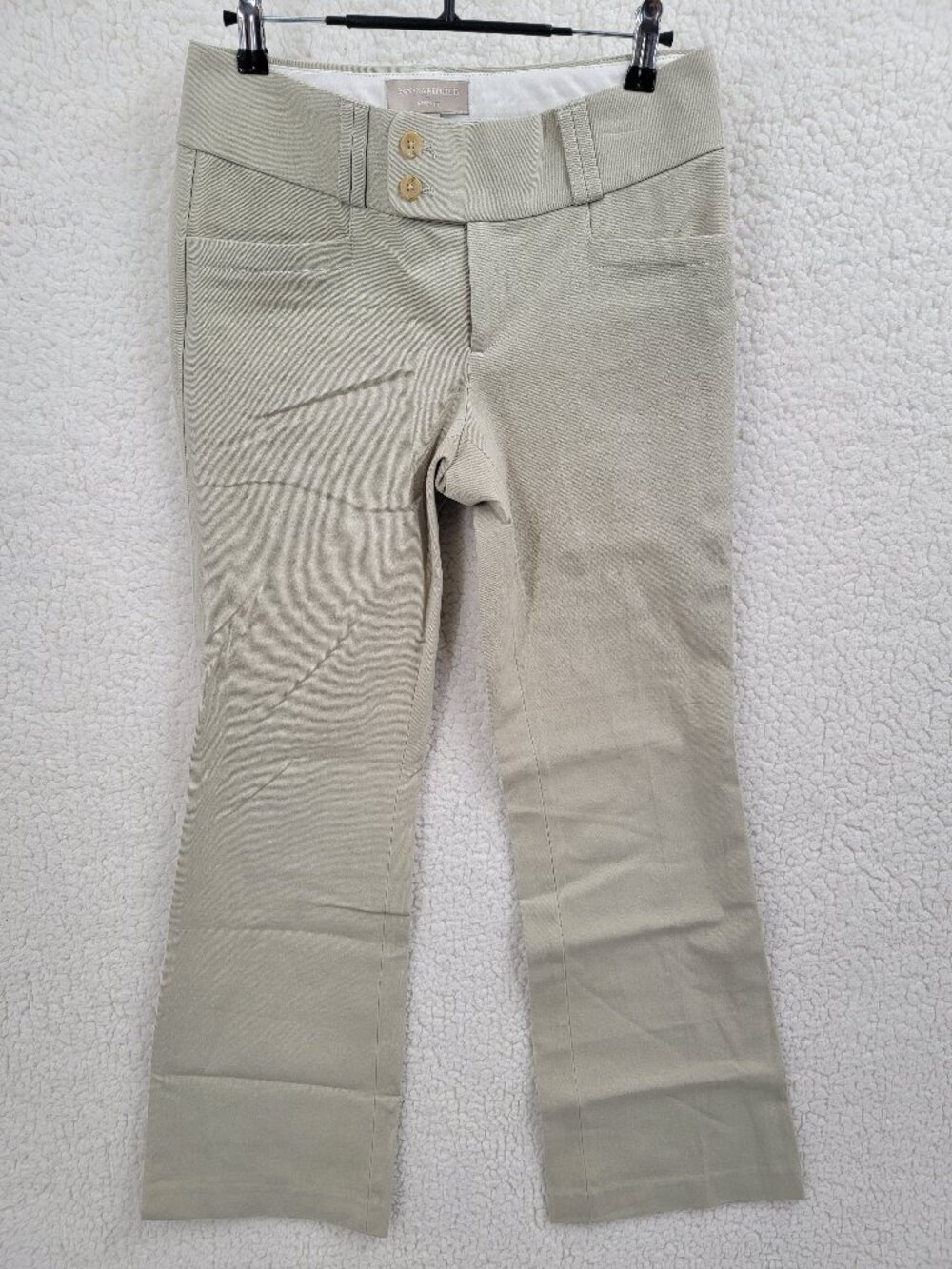 Banana Republic The Martin Fit Trousers Pants Size 4 Beige Solid Wide Waistband